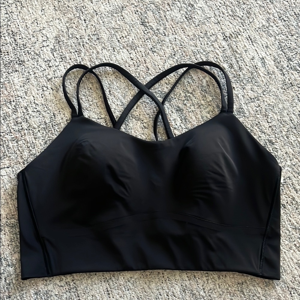 Lululemon longline like a cloud sports bar black sz 10 yoga Pilates gym
